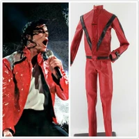 red thriller leather coat cosplay costume jacket full set pants