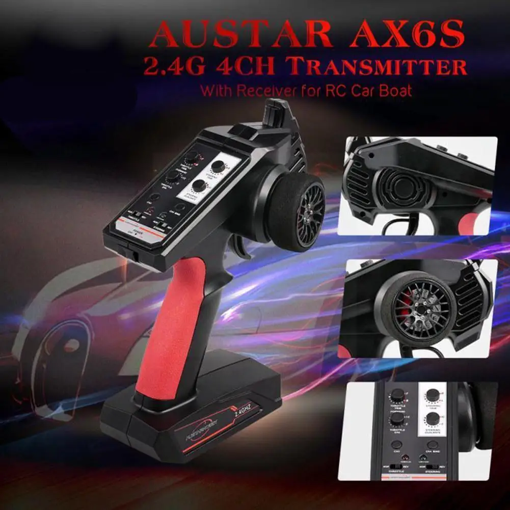 

6ch Ax8s 2.4ghz Radio Transmitter Remote Control Digital With Receiver For 1/8 1/10 Rc Car Boat Crawler Trx4 Scx10 90046 Z5u8