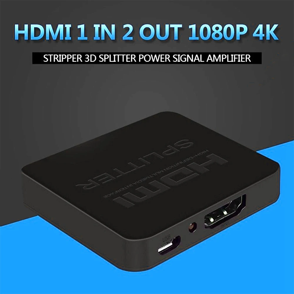 HDMI 1 в 2 Out 1080p 4K 1x2 HDCP 3D сплиттер усилитель сигнала питания аудио видео дистрибьютор