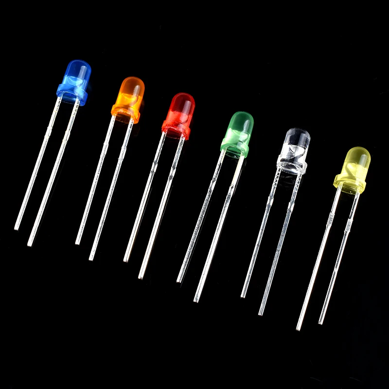 100pcs/200pcs 3mm 5mm LED Diode Assorted Kit White Green Red Blue Yellow Orange F3 F5 Leds Light Emitting Diodes DIY electronic