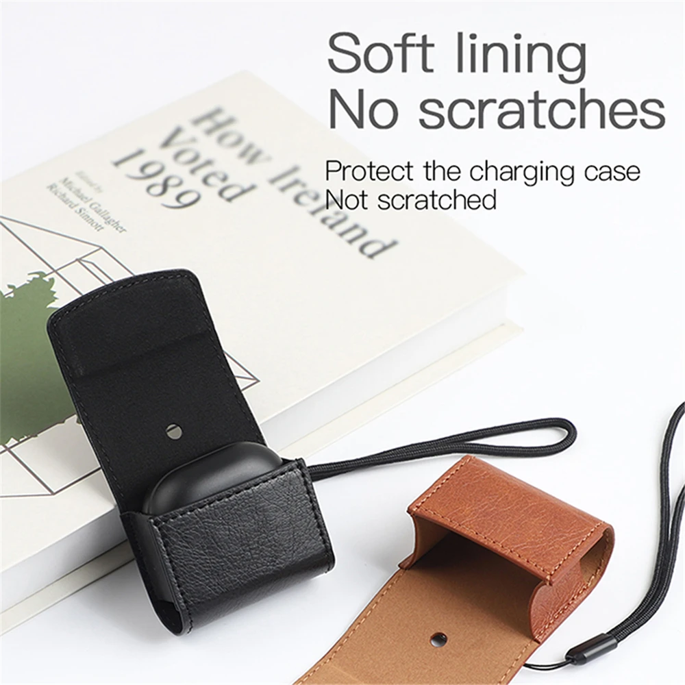 

Simple Leather Earphones Protective Case All-inclusive Headset Storage Bag for Wireless Earphones Accessories