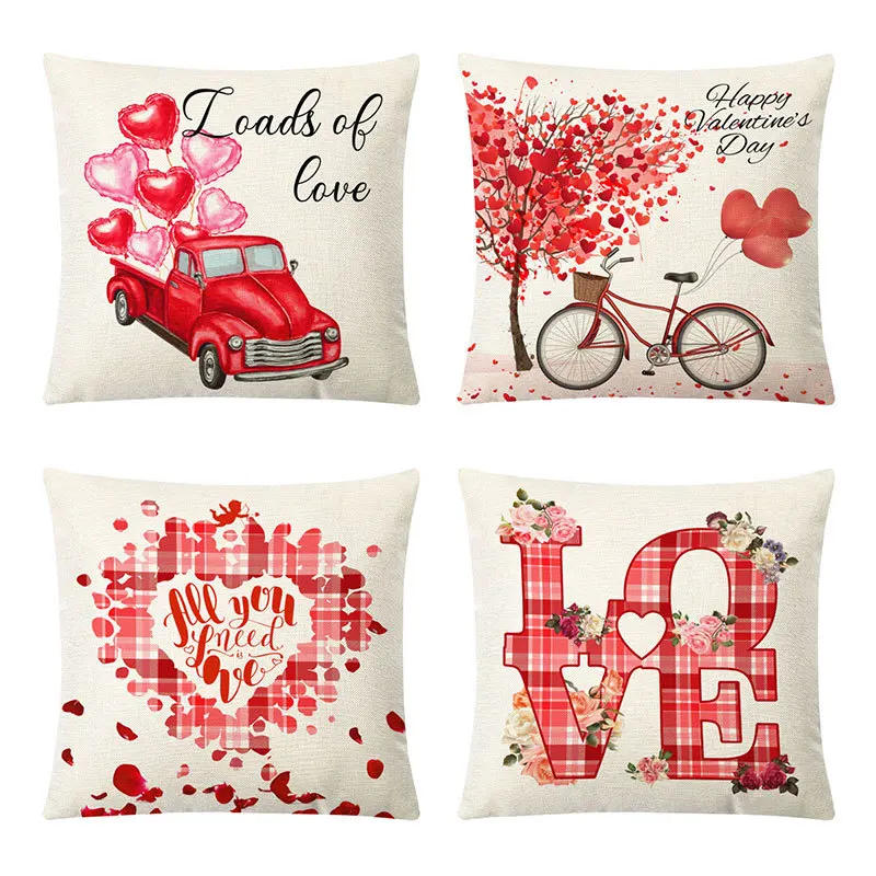 

Льняная Наволочка на День святого Валентина, 45 см, 14 февраля