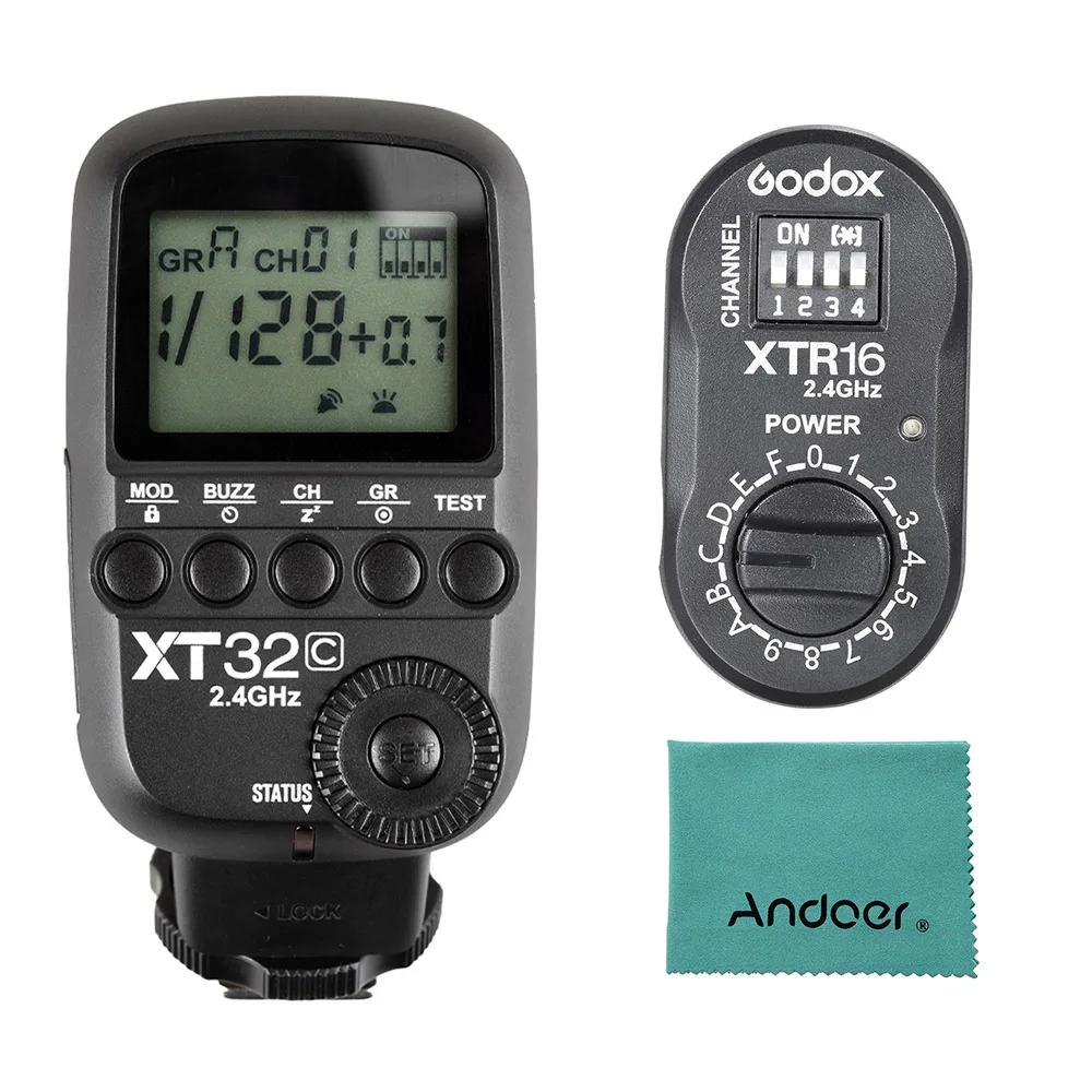 Godox XT32C Wireless Power-Control Flash Trigger Transmitter Built-in 2.4G Wireless X System 1/8000s HSS for Canon Cameras