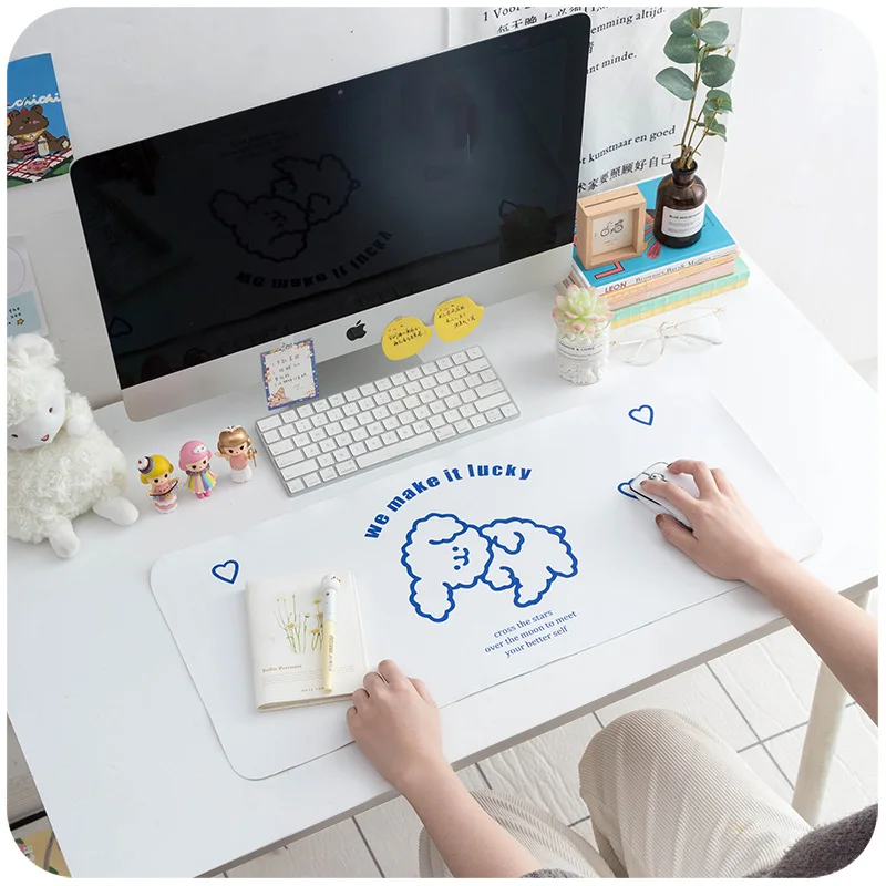 Мультяшный коврик для мыши большой геймер водонепроницаемый искусственная кожа