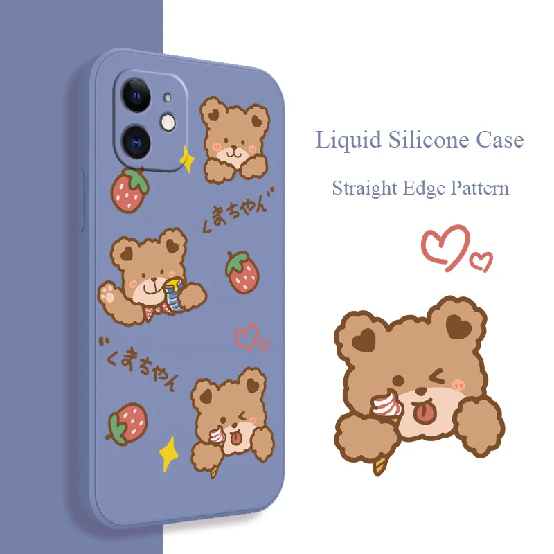 

Three Bears Lens Protection Case For iPhone 12 13 Pro Max Mini 11 Pro Max X XR XS MAX SE2020 8 7 Plus 6 6S Plus Soft Phone Cover