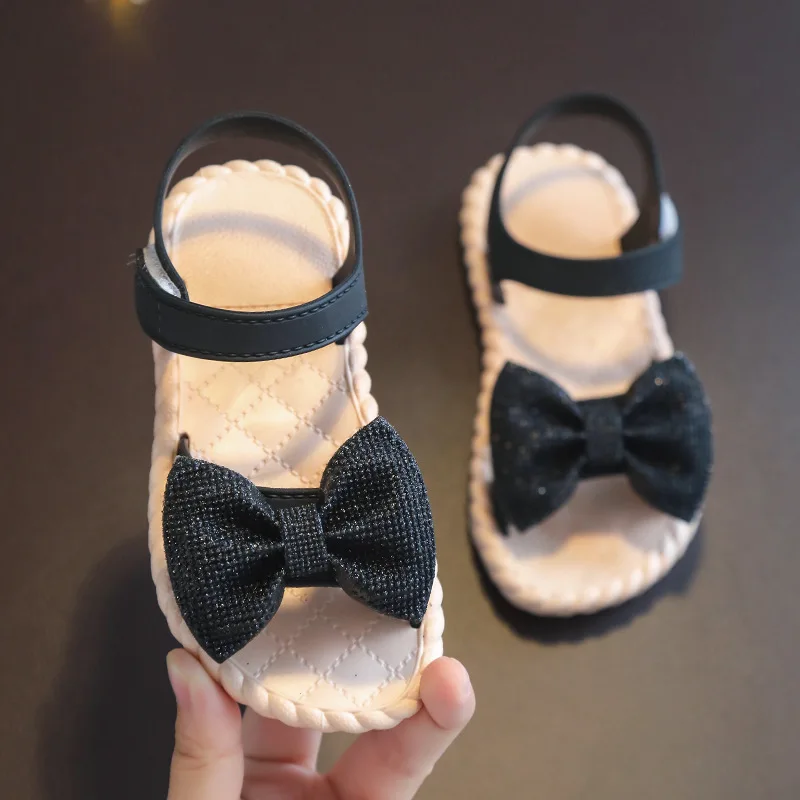 

NEWEST Summer girls' sandals bowknot soft bottom Princess sandals Baby Beach children's shoes indoor and outdoor home SIZE24-36