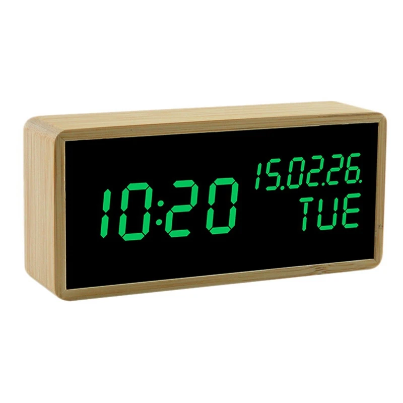 

Smart Alarm Clock for Bedroom,Battery LED 12/24H with Time Date Sound