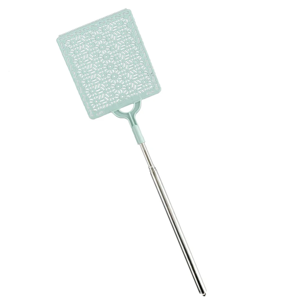

1pc Plastic Mosquito Flyswatter Stretch Multifunctional Swatter with A Stainless Steel Handle for Home(Sky-blue)