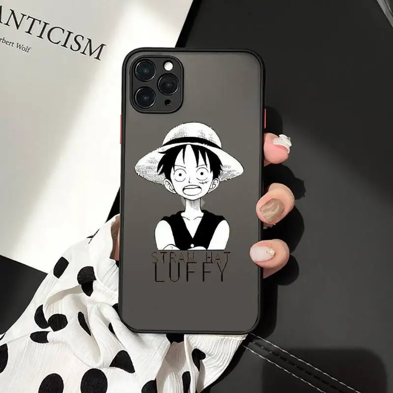 

Anime Cute One Piece Luffy Phone Case matte transparent For iphone 7 8 11 12 plus mini x xs xr pro max cover