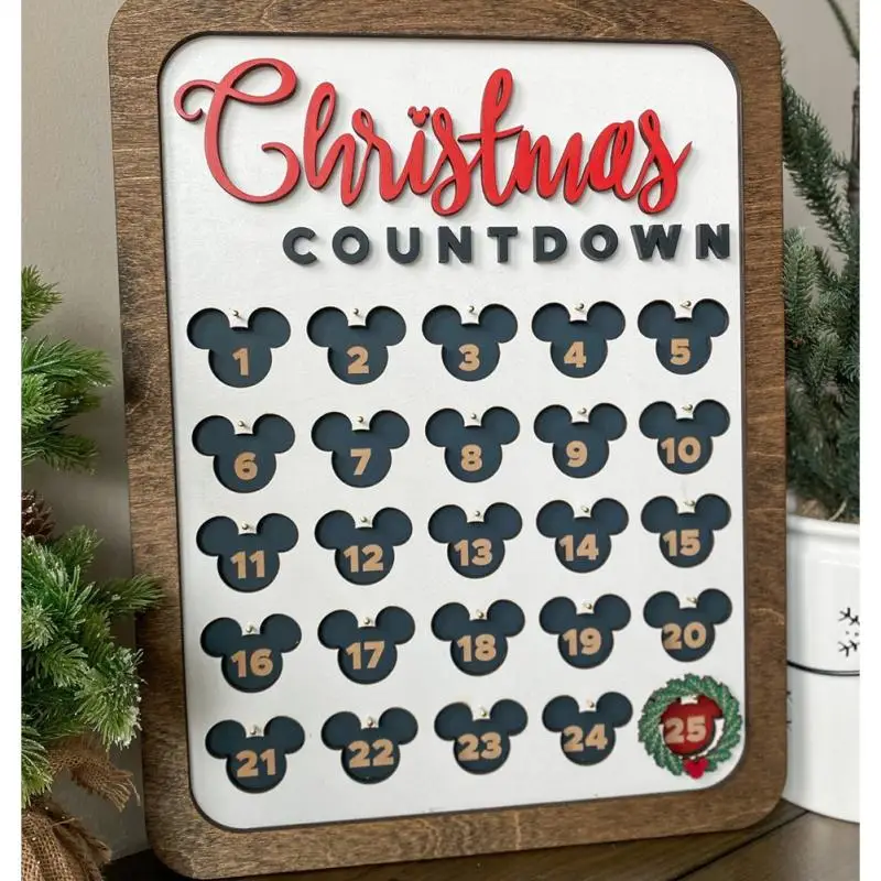 

Деревянный Рождественский настенный календарь, Рождественский календарь с обратным отсчетом, Рождественский подвесной декоративный кале...
