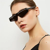 3 angular cat eye sunglasses women pink film rimless glasses party personality sun glasses men fashion eyewear 2021 luxury brand
