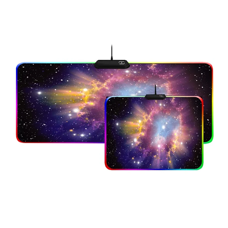 

Mairuige RGB Gaming Mouse Pad Cool Glowing USB LED Color Lighting Lock Edge Thick Rubber Starlight Flashing Laptop Keyboard Mat