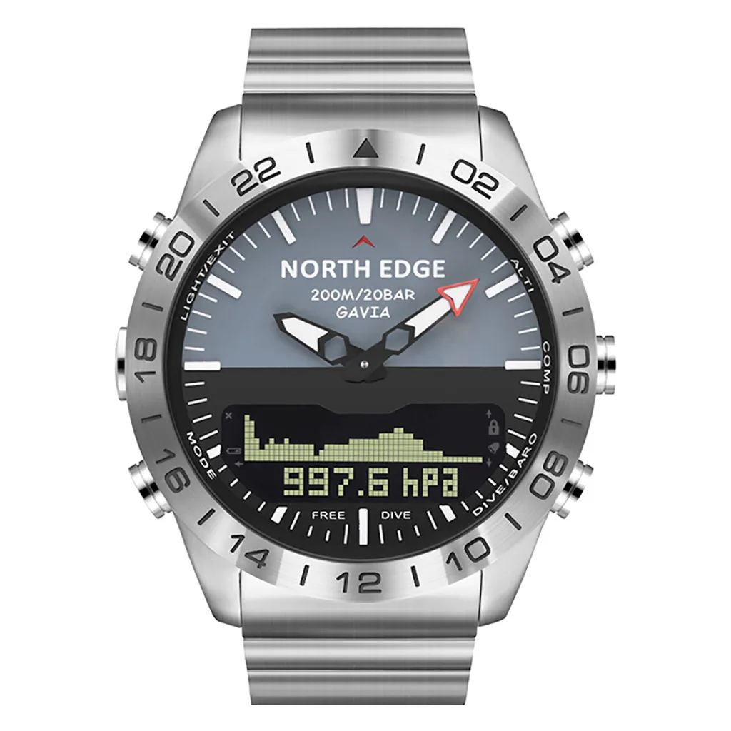20 # NORTHEDGE GAVIA 2 мужские спортивные часы цифровые наручные 5ATM водонепроницаемые для