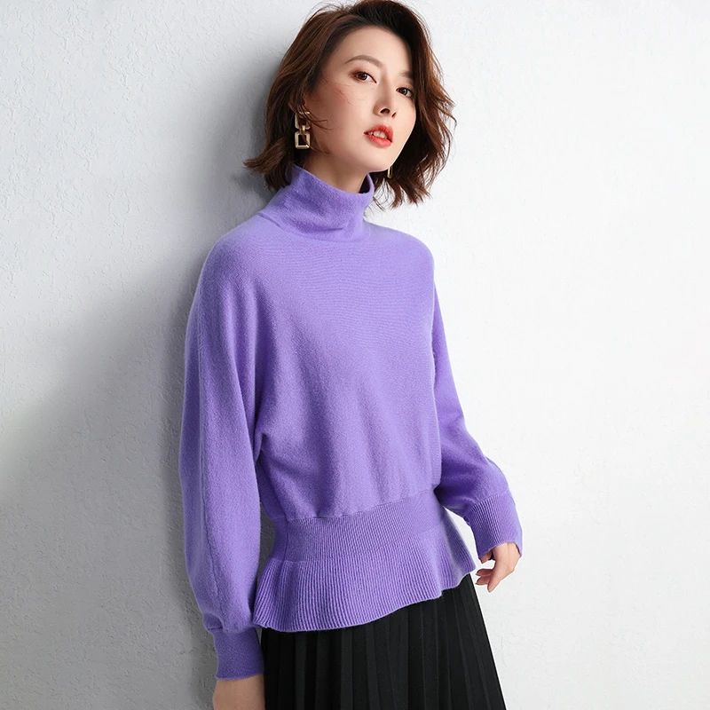 High End Pure Cashmere Knit Turtleneck Sweater Autumn Fashion Loose Jumper Women Korean Tunic Christmas Pullover Outwear | Женская