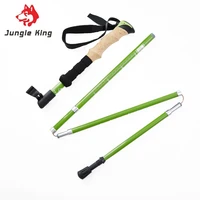 2pcs jungle king cy1411 lightweight outer lock foldable trekking pole straight handle cross country running cane carbon fiber
