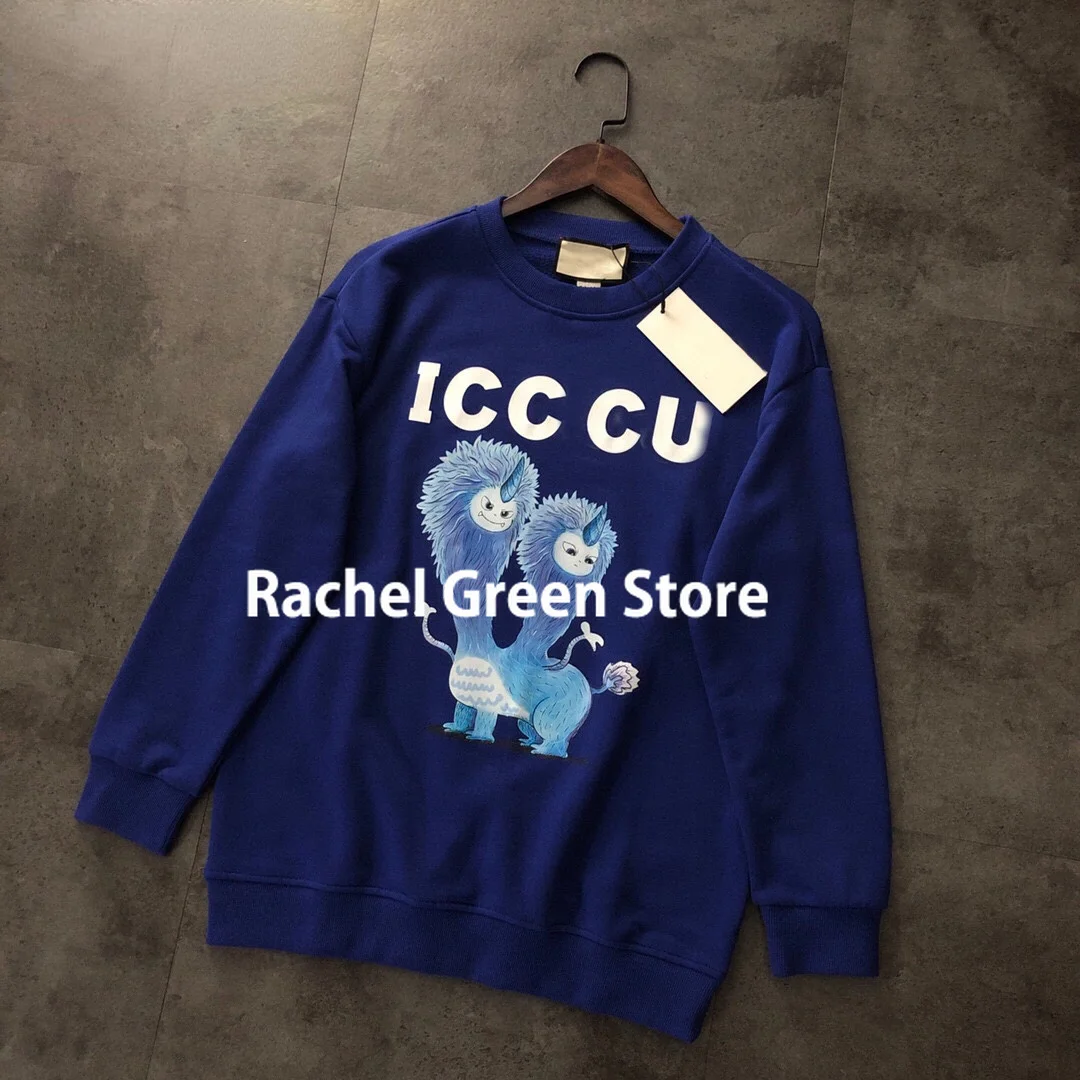 

Роскошный дизайнерский фирменный Свитшот 1:1 на осень и зиму, новинка, мультяшный единорог, женская одежда, Аниме толстовки, свитшоты, одежда ...