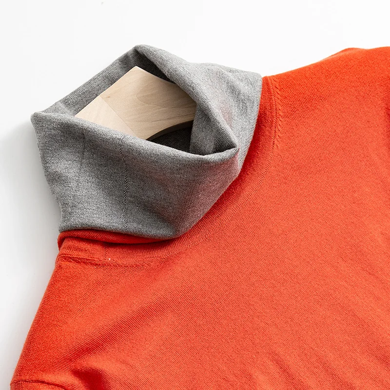 

Autumn Warm High-end Wool Bottoming Shirt Women Slim Silk Long Sleeve High Neck Autumn and Winter Cashmere Knit Bottoming Shirt