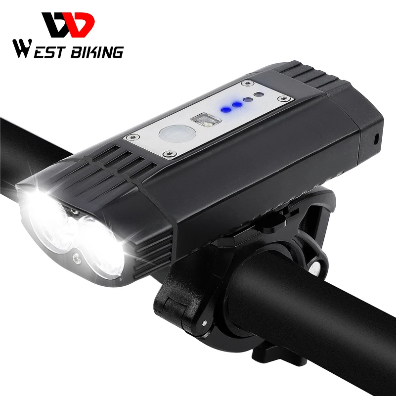 

WEST BIKING 4000mAh Bicycle Light T6 USB MTB Road Bike Headlight Flashlight Bike Accessories 5 Mode LED Cycling Front light Lamp