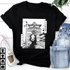 Женская футболка с принтом призрака, Унесенные призраками, Kaonashi, без лица, с принтом, летняя футболка с коротким рукавом, с мультипликационным рисунком, размера плюс