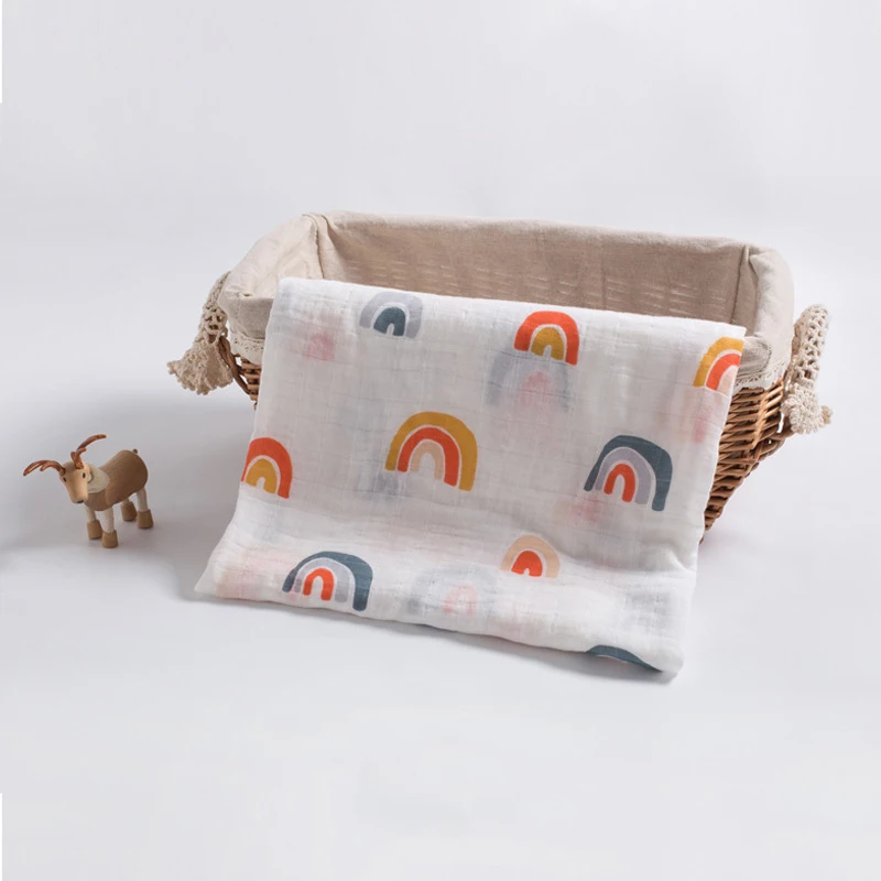 Бамбуковое хлопковое мягкое детское Пеленальное муслиновое одеяло для