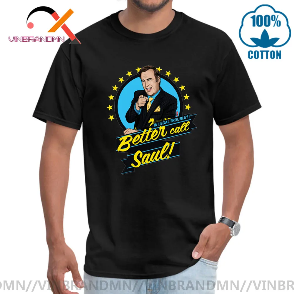 Забавная Мужская футболка Better Call Saul с принтом серийной цифровой печати из 100%