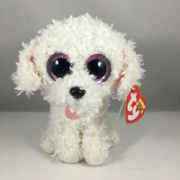 ty beanie boo 6 pippie the white poodle dog plush stuffed animal super soft bedside toys doll christmas gift for kids