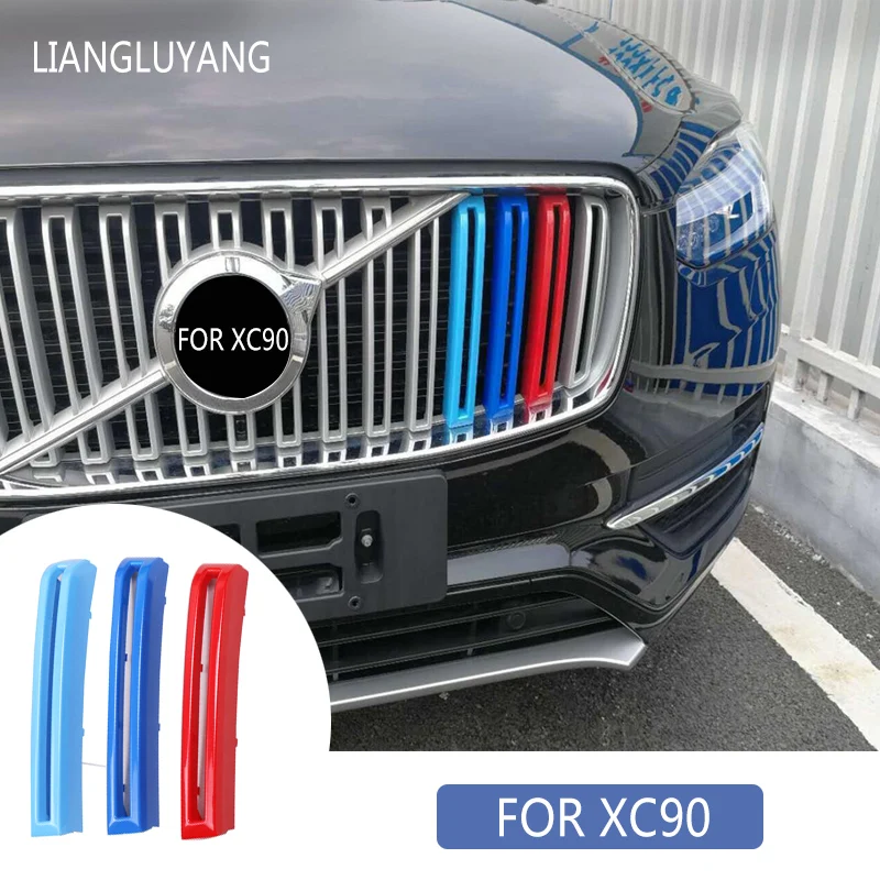 Для Volvo xc90- модель Трехцветная сетчатая Декоративная полоса Новая сеть модифицированные специальные цветные наклейки