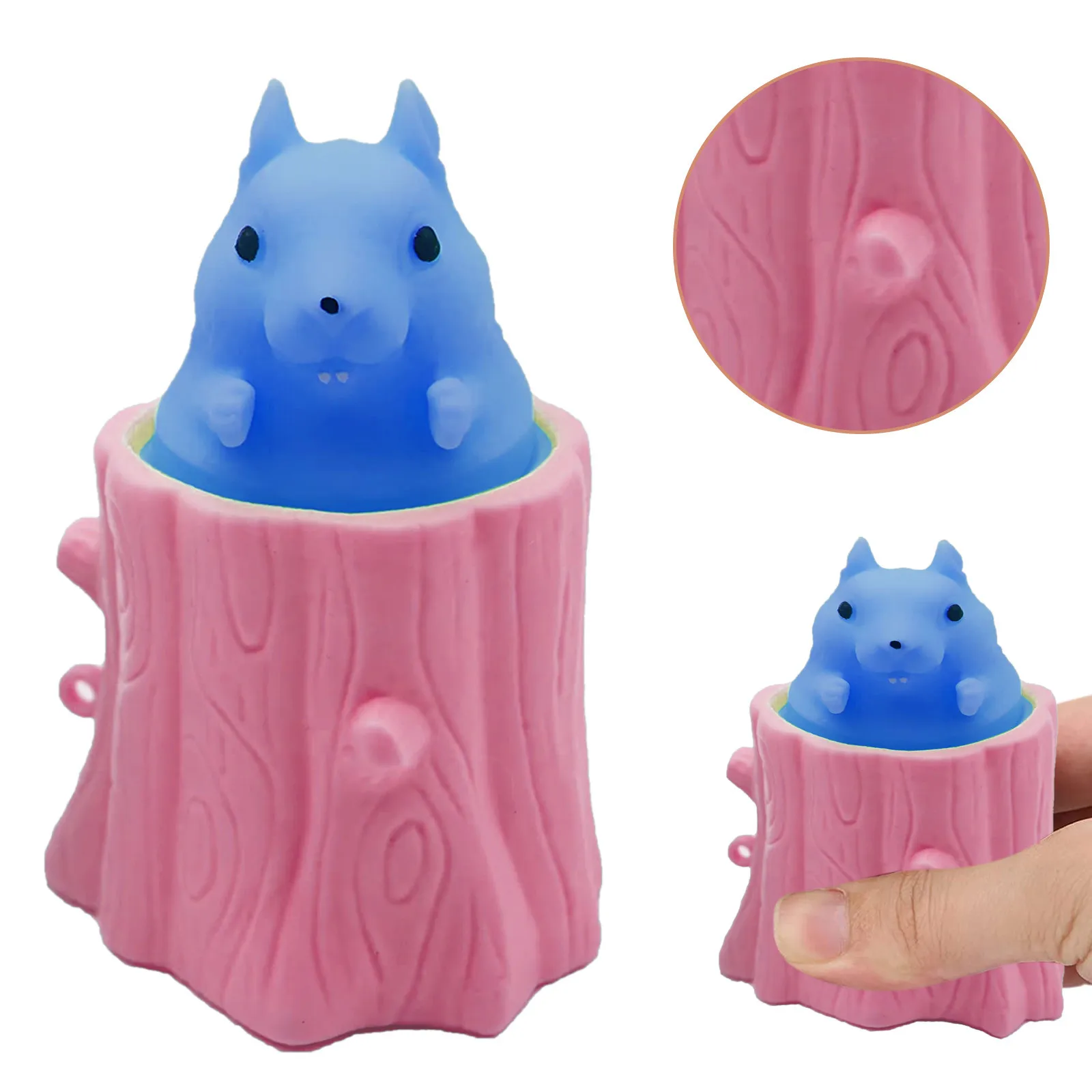 

Little Mouse Pinch Anti-stress Squirrel Cup Evil Squirrel Cup Decompression Toy Squirrel Tree Pen Holder Game Gift Brinquedos