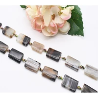 2strandslot 30mm natural smooth brown stripe rectangle agate stone beads for diy bracelet necklace jewelry making strand 15