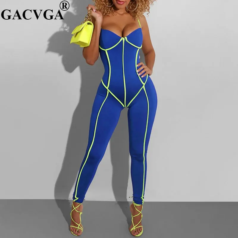 

Женский спортивный комбинезон GACVGA, эластичный комбинезон для фитнеса, без рукавов, для занятий спортом, 2020