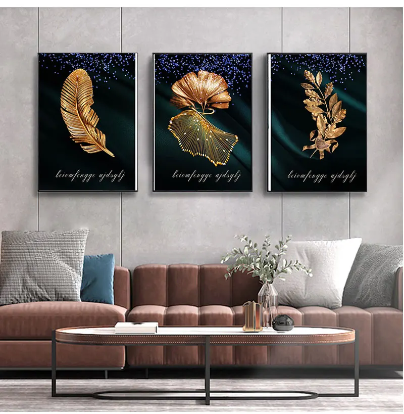 

Nordic Modern Art Feather Butterfly Pearl Pictures3Piece Canvas Painting Oil Painting Wall Art Poster in Livinroom Home Decor
