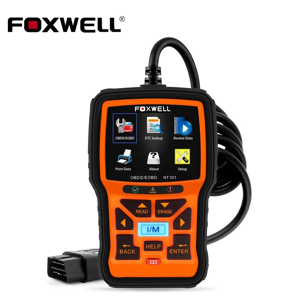 Автомобильный сканер FOXWELL NT301 OBD2 профессиональный считыватель кодов для проверки