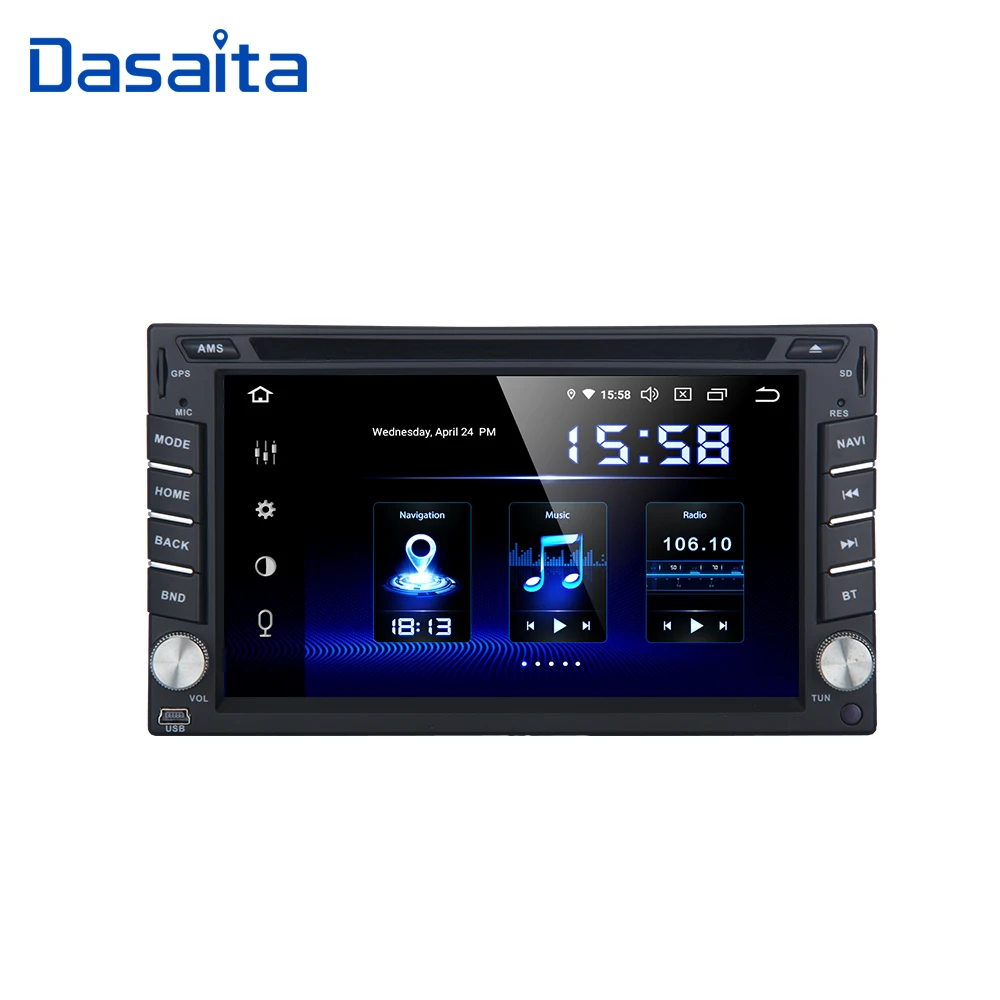 Автомобильный DVD-плеер Dasaita универсальный автомобильный 2 Din на Android 6 с сенсорным