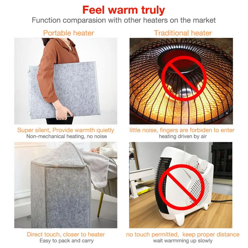 

210W 5 Modes Heat Set Winter Heater Portable Foot Warmer AYK-068 Mold Electric Leg Heater Home And Office Folding Warmer Cushion