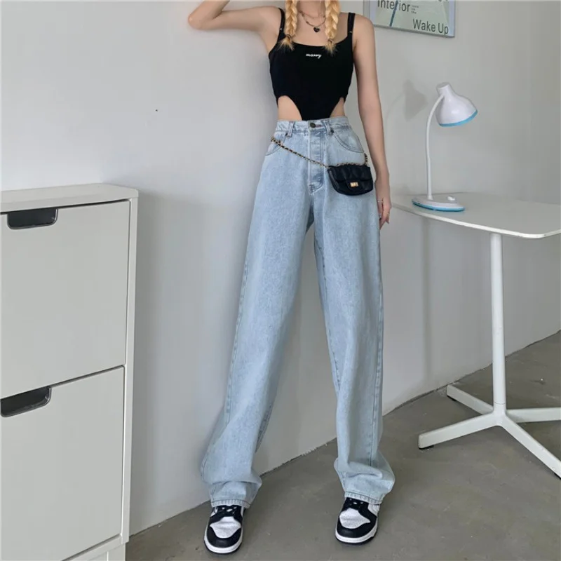 Женские джинсы с завышенной талией легкие летние тонкие брюки новинка 2021 модные