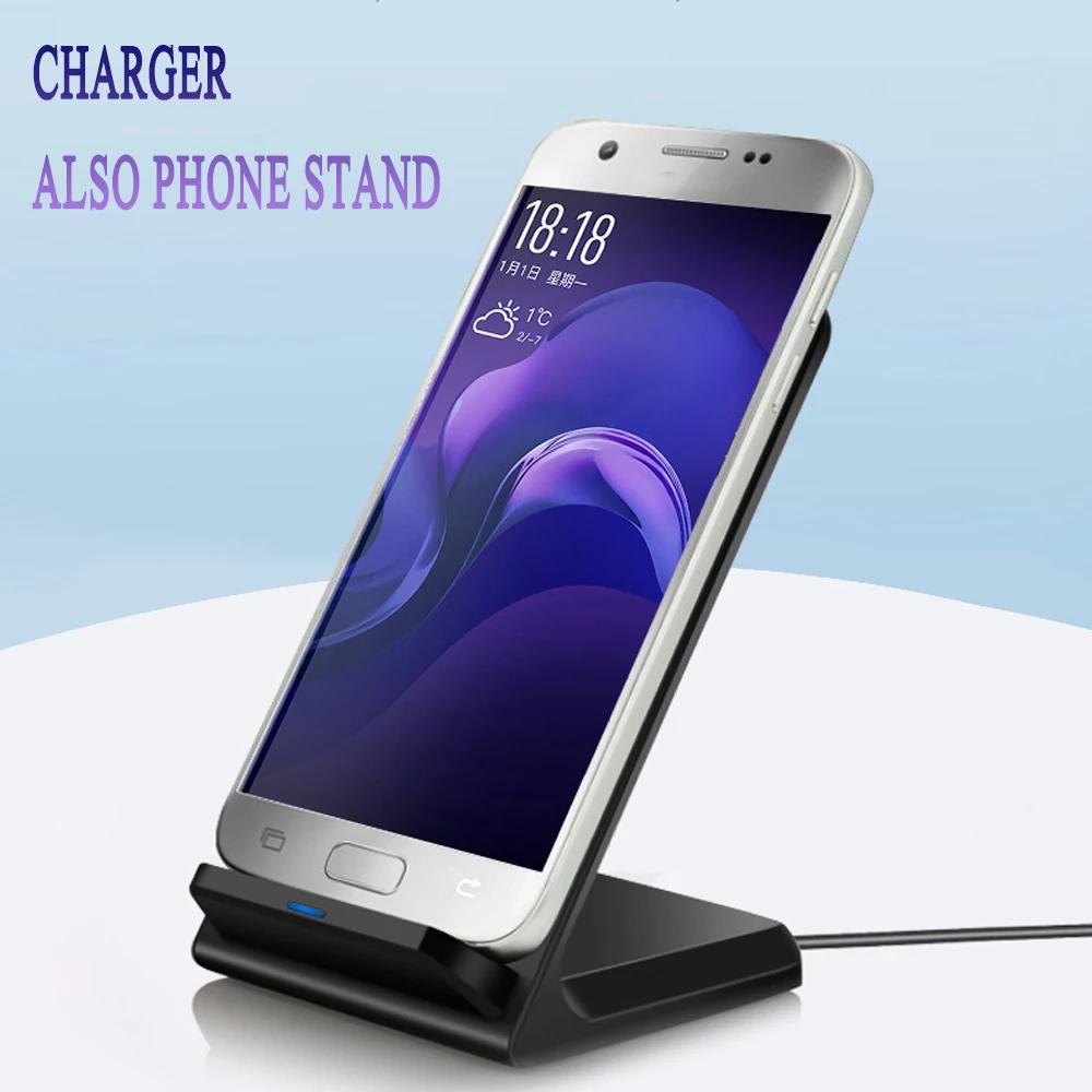 10 Вт Qi Беспроводной Зарядное устройство подставка для мобильного телефона, QC2.0 быстрой зарядки Зарядное устройство для samsung Galaxy S9/8/7/Vista IPhone X/IPhone 8 Xiaomi huawei