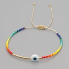 Браслет Go2Boho с греческими глазами, женский браслет, крошечные простые браслеты с бусинами Миюки, повседневные украшения