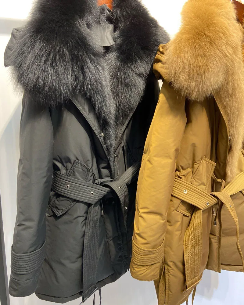 

Down jacket women coat winter 2019 new arrival korean hooded with oversized natural real fox fur collar thick warm parka