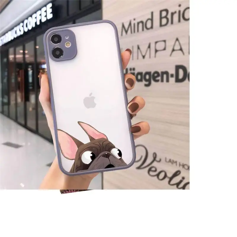 

cute funny cartoon dog Phone Cases matte transparent For iphone 7 8 11 12 plus mini x xs xr pro max cover