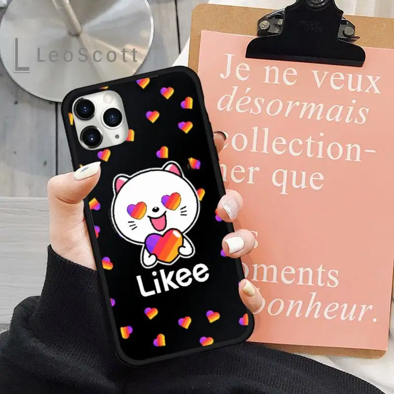 

fashion Likee cat bear love heart art Phone Case for iPhone 11 12 pro XS MAX 8 7 6 6S Plus X 5S SE 2020 XR