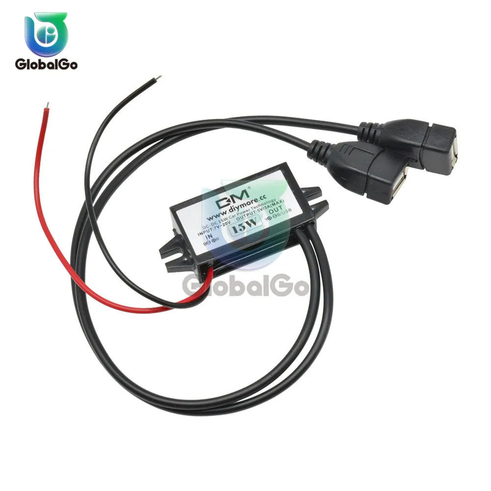 USB DC понижающий преобразователь модуль питания 7 20 в до 5 В 3 А 15 Вт