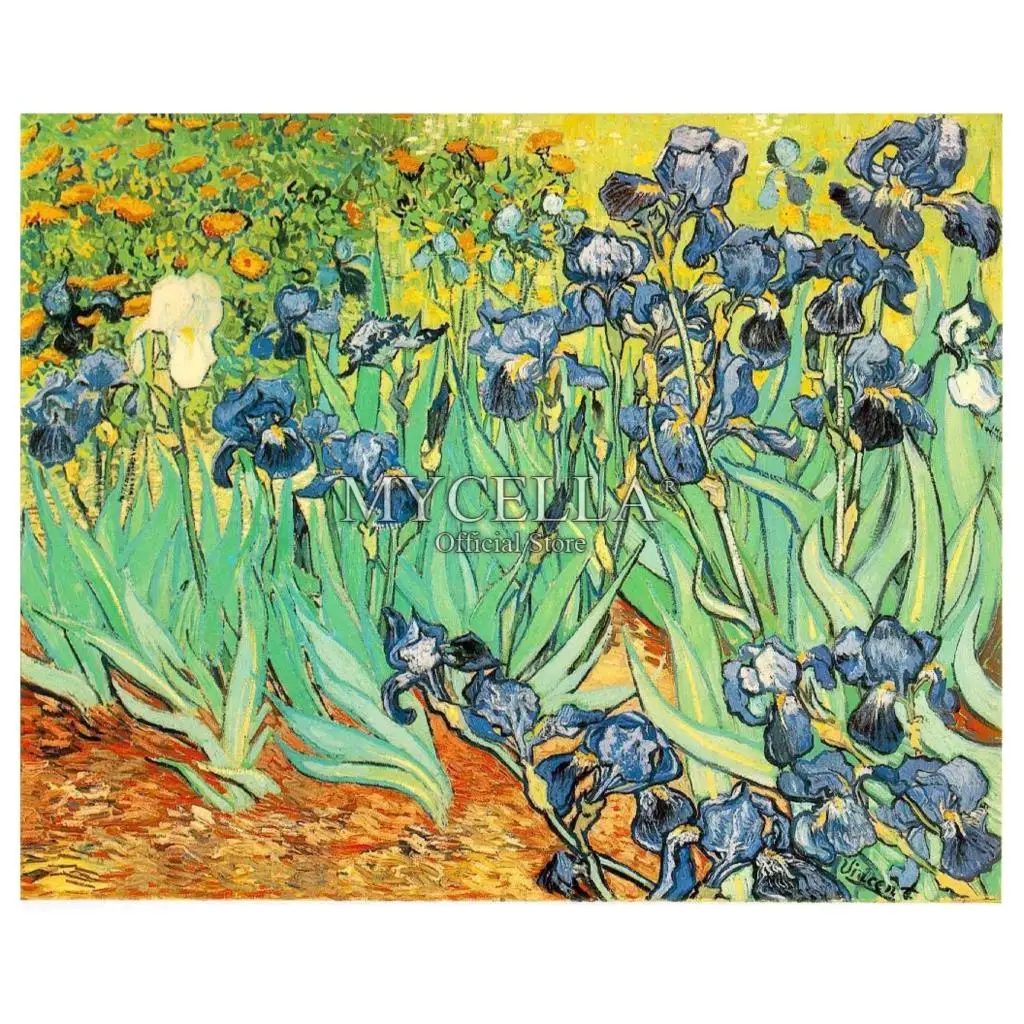 

Van Gogh 5d Diy Diamond Painting Cross Stitch Diamond Embroidery Flowers Mosaic Irises Rhinestone Home Decor Posters Needlework