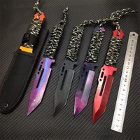 real cs go paracord knife counter strike tactical straight cutter hunting knives camping sheath survival colored knife