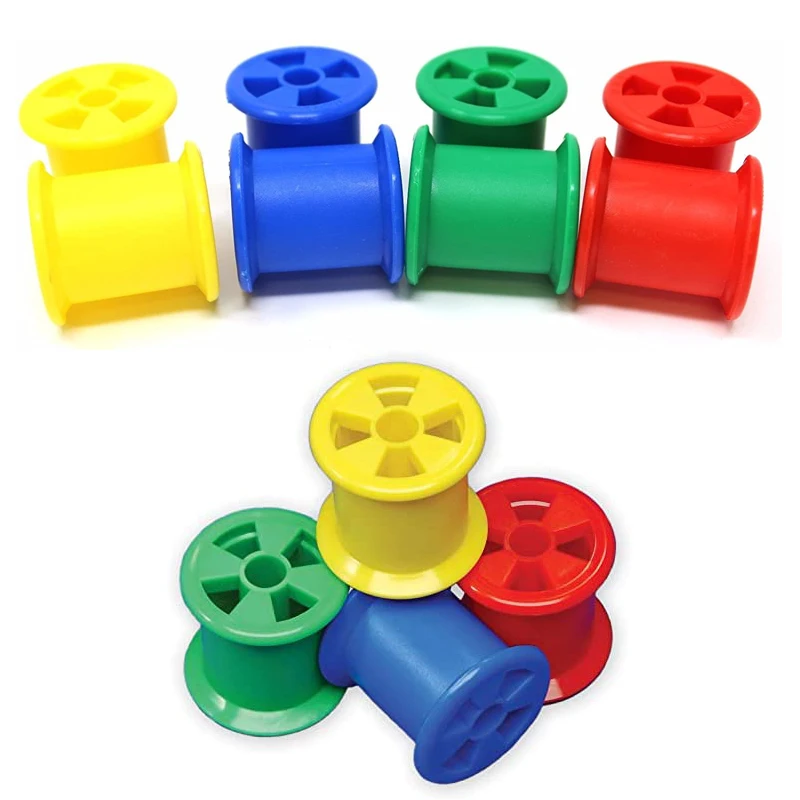 

Cotton Reels Montessori Crafts DIY Threading Creative Set Fine Motor Skills Toys for Kids 2 To 4 Years Old Girl