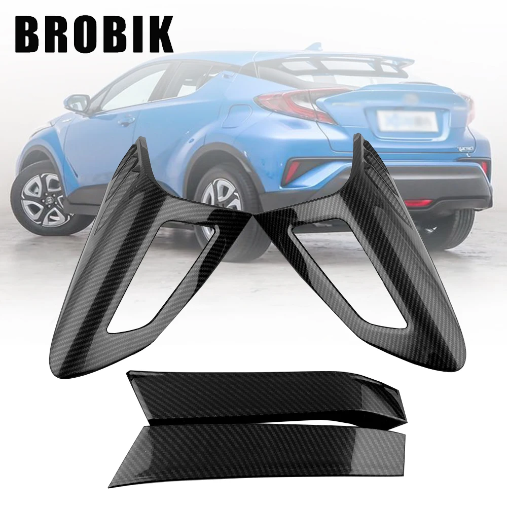 

BROBIK For Toyota CHR C-HR 2016-2018 Carbon Fiber Style Rear Back Lamp Tail Light Cover Trim Fit