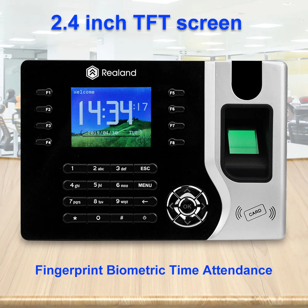 2 4 дюйма TCP/IP/USB RFID отпечатков пальцев биометрическая посещаемость машина система