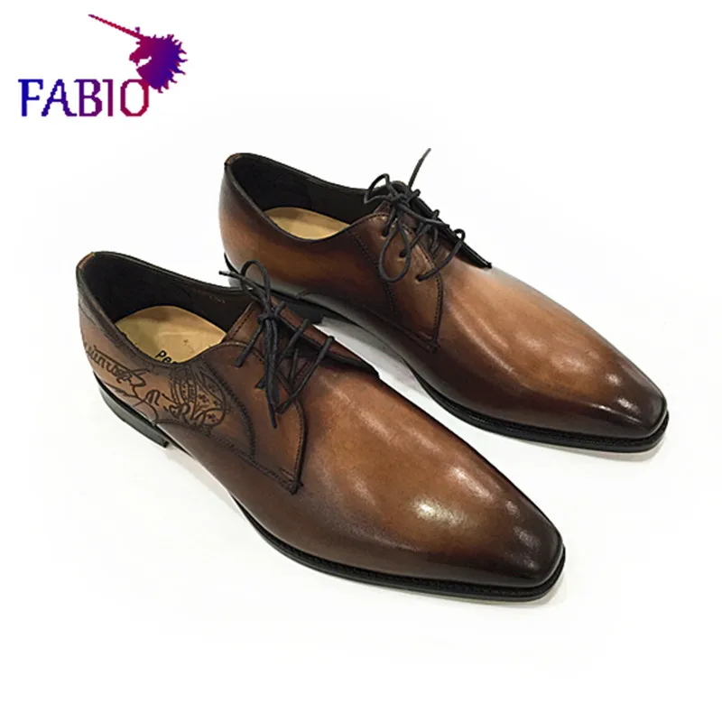 

Men's business shoes Hand-made leather big men's leather shoes French cowhide men's shoes