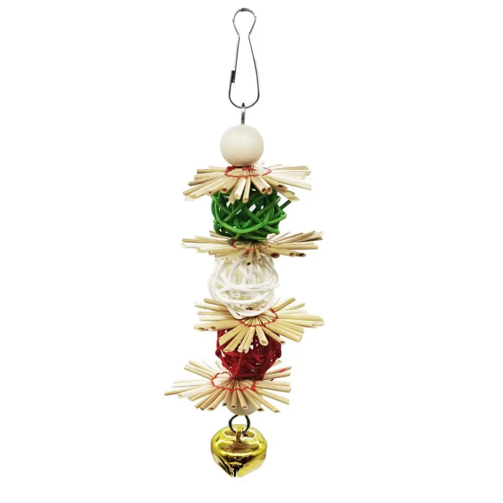 

2pcs parrot toy bird toy set swing+grass sepak takraw gnaw string