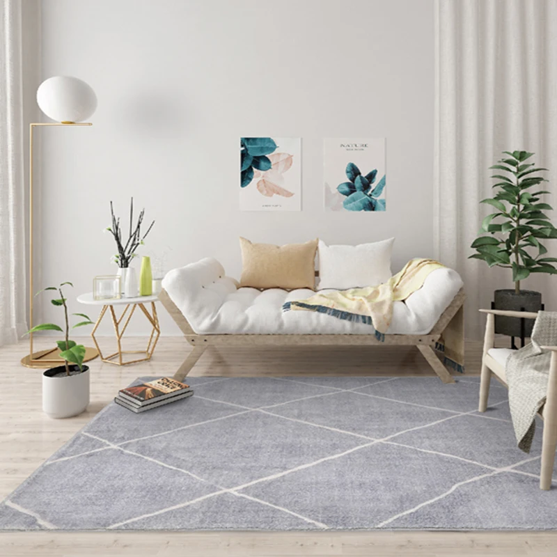 Серый толстый ковер для гостиной скандинавский коврик спальни детской комнаты