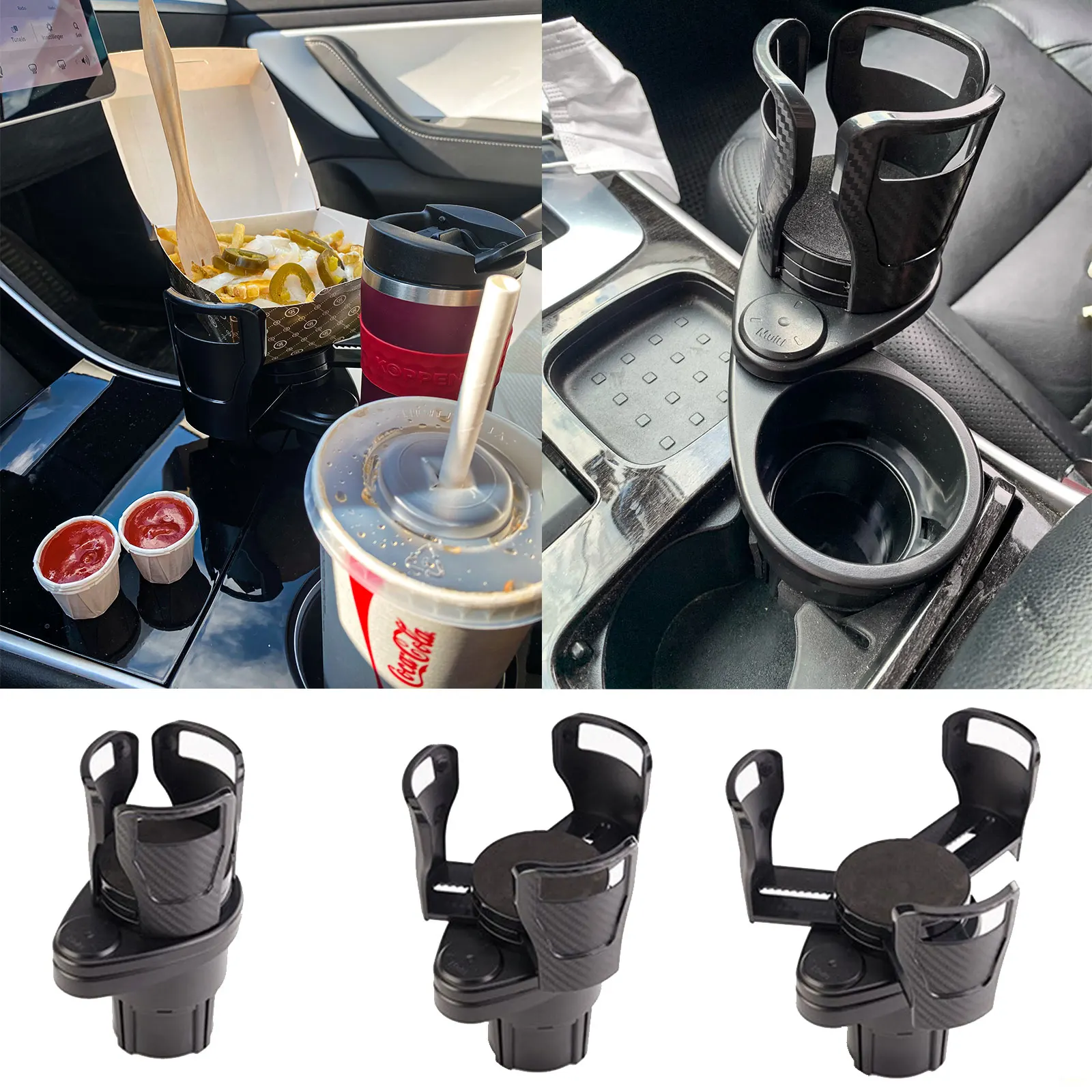 

2 в 1 Автомобильный держатель для стакана вращающийся на 360 градусов Автомобильный держатель для стакана для воды Многофункциональный двойн...